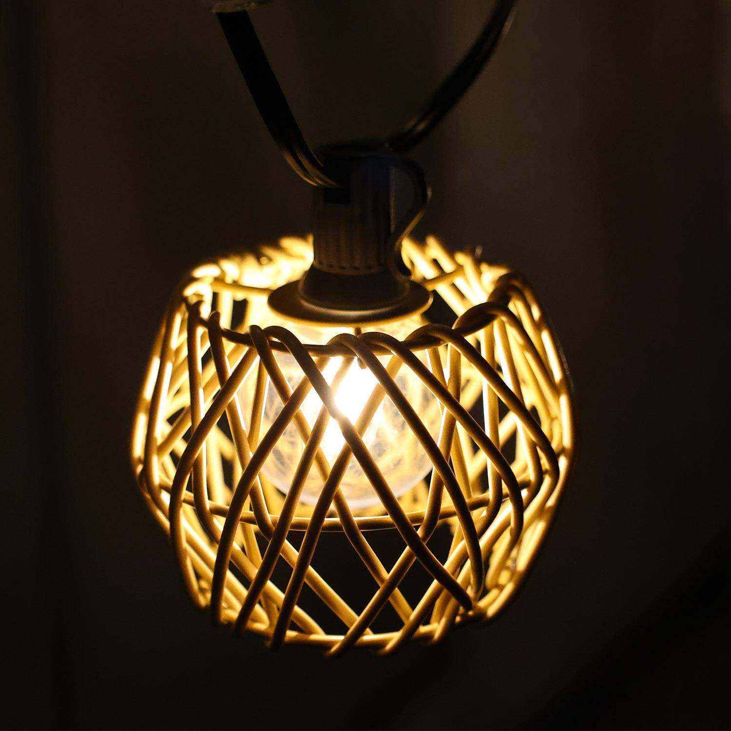 新款太阳能灯串仿藤灯笼LED装饰灯E12球泡灯花园庭院g40灯串,淘宝优惠券,粉丝福利购,淘宝优惠卷