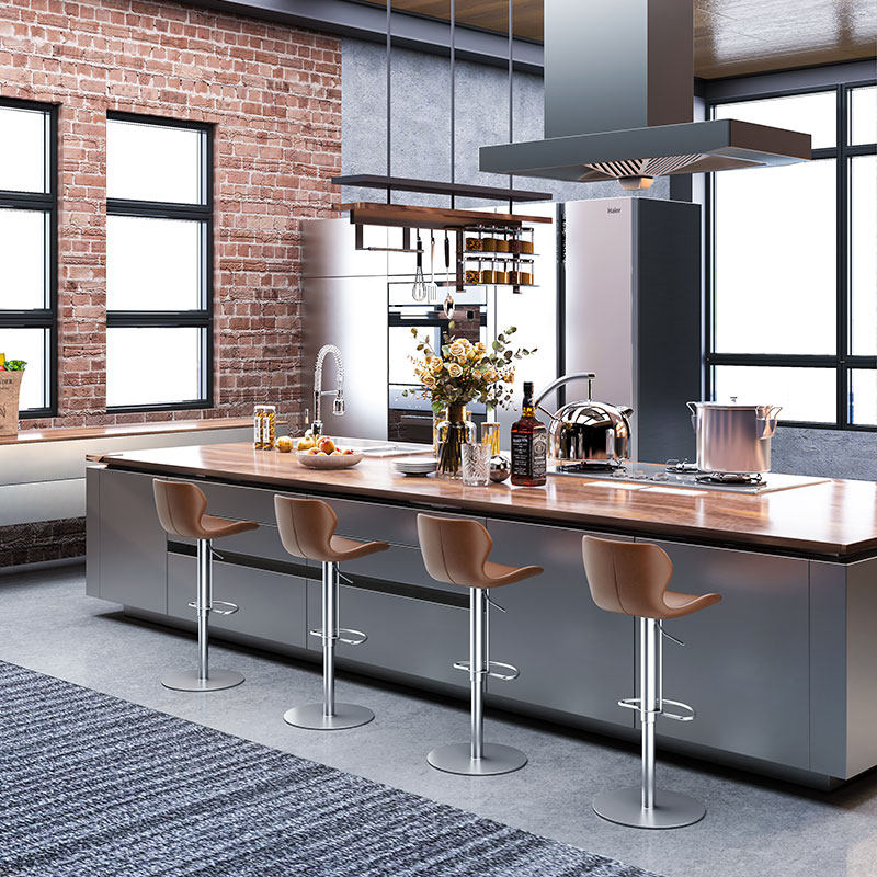 意式极简吧台椅轻奢家用升降高脚椅吧台凳靠背不锈钢旋转岛台730,淘宝优惠券,粉丝福利购,淘宝优惠卷