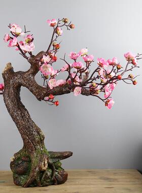 仿真景植观迎客松创意艺花卉XM200301盆景园布景假树摆观件微景造