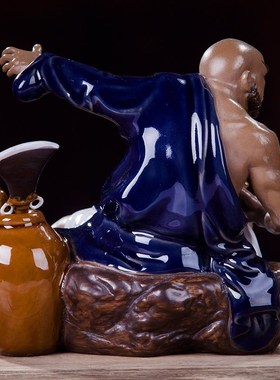 梁山水浒传人物摆件石湾公仔 酒柜 创意家居装饰陶瓷工艺品鲁智深