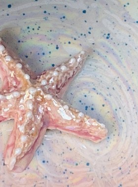 高温釉下彩手做手捏陶瓷海星鱼缸水族箱地台摆台玩具礼物包邮装饰