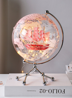 轻奢透明地球仪摆件办公室客厅电视柜酒柜装饰品创意生日礼物乔迁