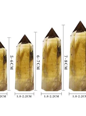 天然黄水晶柱子原石摆件家居客厅玄关办公桌装饰品招财转运小礼物