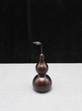 纯铜葫芦摆件 黄铜葫芦挂件紫铜色八卦书房办公室纯铜工艺品送礼