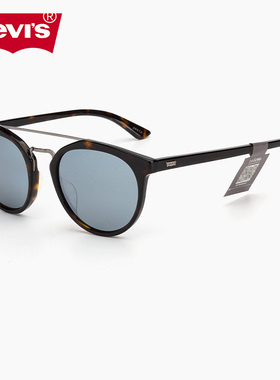 李维斯金属双梁椭圆防晒墨镜男女