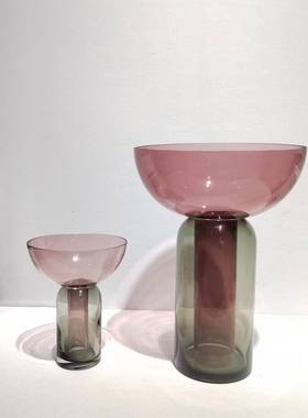 代简约组合款双玻璃花瓶摆件桌家居样0687用板房客厅面插花软现装