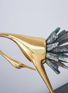 BJ0071/B新中式轻奢水晶仙鹤摆室件家居摆客厅动内酒柜装饰物台工