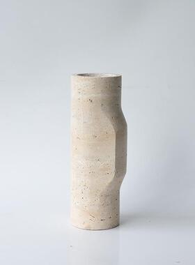 现代简约大黄洞石创意石材石花器几何理摆件桌BJ0024面客厅店样板