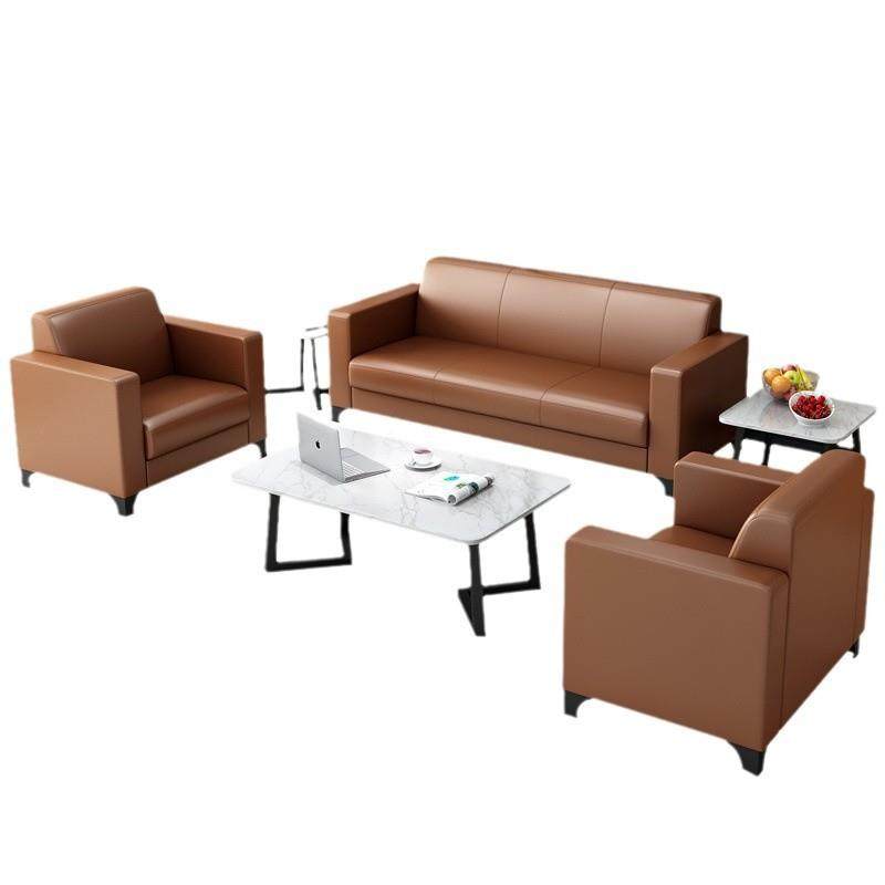 办公无品牌/沙发商务接待组型小皮沙现代简约会客三位办公室沙发 - 图3