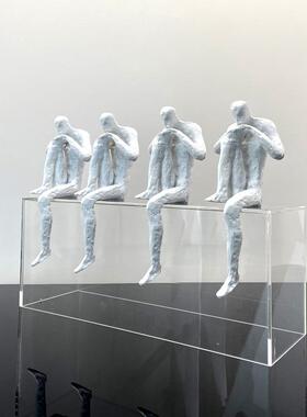 现代简约亚克力人摆何件样板房售楼EAX处书房飘窗客厅饰几软装品