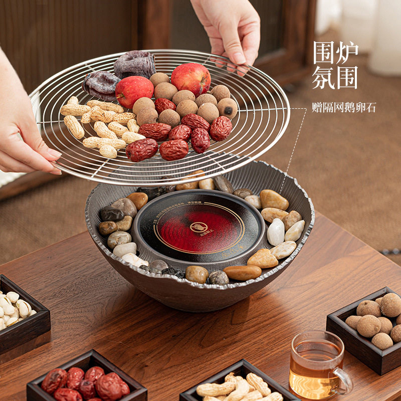 Household electric ceramic stove set for making tea around the stove