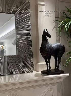 我岛别OMK墅的口门廊大型雕塑马桌面入装饰品办公风水高端室软装