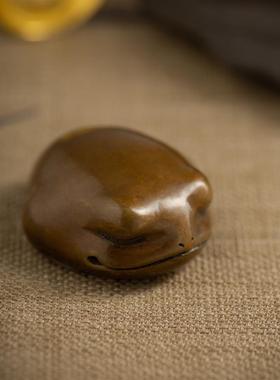 金蟾载手把件男件士GTG65656身把玩摆车文随玩三足金蝉铜解压盘蟾