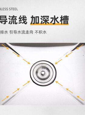 不锈钢沥水池餐厅槽洗碗池家用厨房饭店加厚洗菜盆学校洗手池