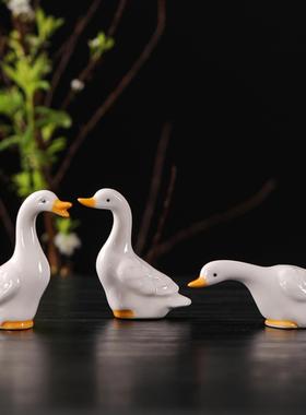 陶瓷仿真鸭摆件鱼缸庭院盆味景造景TOG可爱鸭创意小趣微子景观装