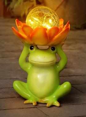 创园意蛙个性大青盆多WPT肉花摆件户外花庭院造景装饰动物树脂花