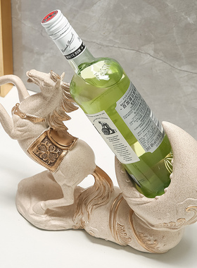 马摆件招财马上有钳钱红酒架新中式酒柜装饰品客厅家居乔迁礼物