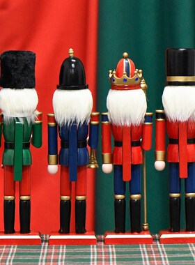 俄罗斯胡桃夹子士兵摆件木偶音乐盒木头人儿童房新年圣诞节装饰品