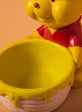 维尼熊玄关钥匙收纳摆件入户家居桌面饰品托盘置物架乔迁新居礼品