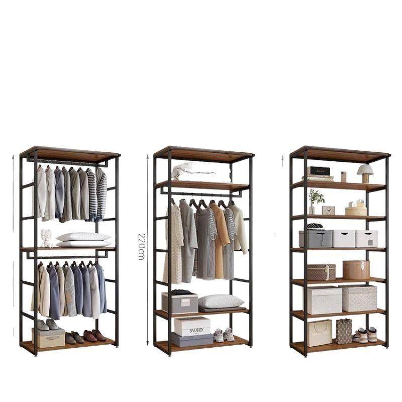 开放式衣帽间架子落地衣架家用卧室带抽屉收纳双层组合开放式衣柜,淘宝优惠券,粉丝福利购,淘宝优惠卷