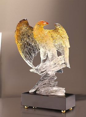 雄鹰展翅现代轻奢大展宏图老鹰摆件办公室玄关乔迁家居酒柜装饰品