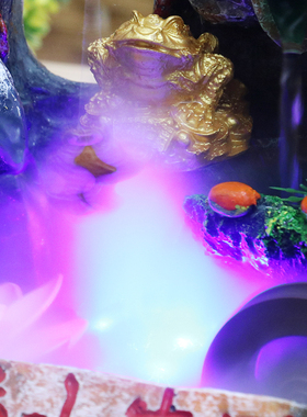 假山流水喷泉招财鱼缸摆设开业乔迁工艺礼品家居装饰风水轮摆件