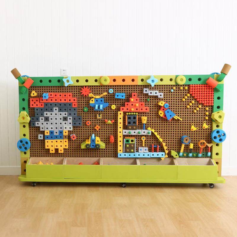 幼儿园墙面积木早教百变插珠儿童EVA插珠玩具装饰拼插积木操作台,淘宝优惠券,粉丝福利购,淘宝优惠卷