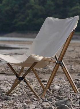 折叠椅黑色大号户外钢管超轻月亮椅收纳不占空间折叠椅蝴蝶椅