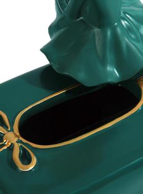 泡泡女泡泡女孩孩纸巾抽盒纸厅轻奢北欧茶几收创意家用树脂客摆件