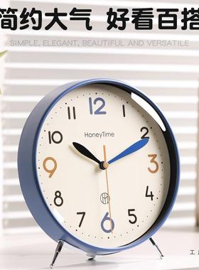 静客厅坐座钟音现代简约摆放台式时新F9885677款台钟家用钟桌钟面