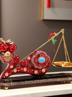 迁之喜装饰客厅放铜秤喜称乔老式秤杆带秤砣搬摆家仪式用643小品