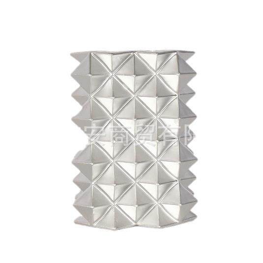 现代简约创意树脂银色扁花瓶花器样板房售楼处桌面办公桌电视柜,淘宝优惠券,粉丝福利购,淘宝优惠卷