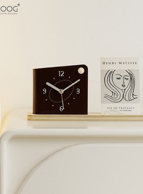 EMITDOOG客厅入户玄关桌面时钟奶油风装饰摆件电视柜创意表摆台式