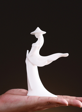 武侠历史人物摆件陶瓷客厅书房禅意装饰盆景造景桌面茶盘创意摆设