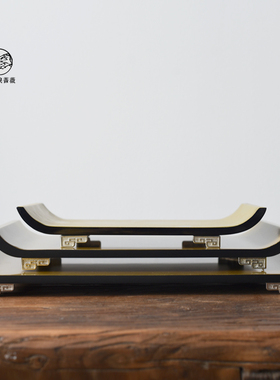 新中式禅意金色托盘套装组合摆件书房酒柜办公室家居样板房装饰品