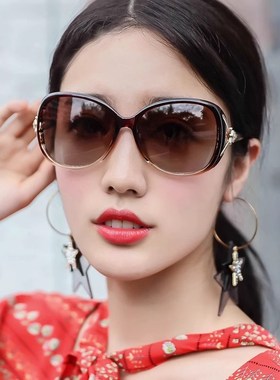 太阳镜女2025新款潮防紫外线偏光墨镜时尚档圆脸大脸显瘦防强光