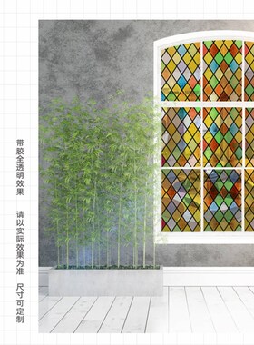 欧式彩绘玻璃贴膜复古静电磨砂设计 衣柜柜门窗户适用玻璃贴纸
