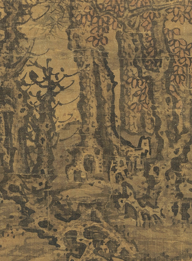 北宋郭熙溪山行旅图高清微喷宋代山水画绢布临摹画稿装裱卷轴画心