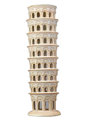 复古森林北欧简约文艺比萨斜塔书橱摆件陶瓷拍摄建筑经典道具装饰