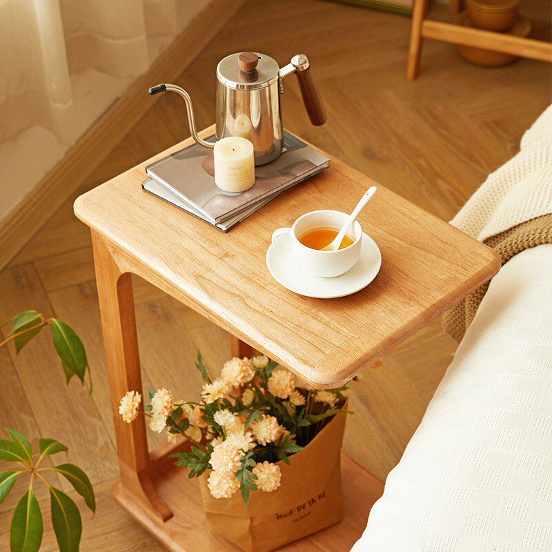 撩木 可移动C型边几实木沙发边柜带轮客厅小户型迷你茶几角几茶台,淘宝优惠券,粉丝福利购,淘宝优惠卷