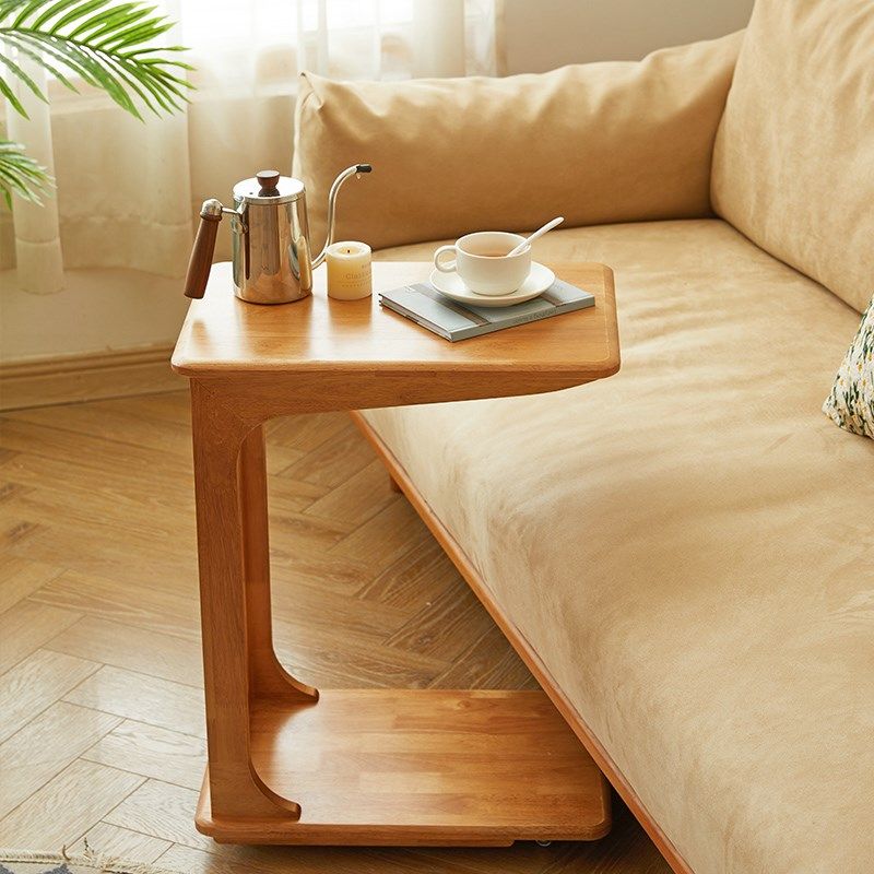 撩木 可移动C型边几实木沙发边柜带轮客厅小户型迷你茶几角几茶台,淘宝优惠券,粉丝福利购,淘宝优惠卷