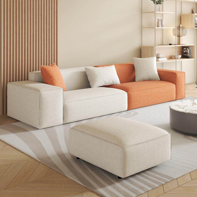 奶油风沙发现代简约三人位沙发小户型客厅家具豆腐块拼色布艺沙发,淘宝优惠券,粉丝福利购,淘宝优惠卷