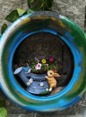 可爱子水壶庭小鸟花盆多物肉花器植盆栽PQV户兔外阳台花园院装饰