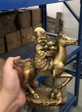 杨铜记厂家马马上财神铜马元宝马生肖摆马聚件宝盆马