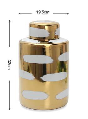欧式家用茶叶罐储物罐 工艺品家居摆件装饰品轻奢花瓶陶瓷罐带盖