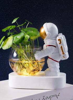 KQJ员宇航空人创意水培太花瓶公小摆件客厅办公桌办室桌面航天员