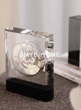 轻奢高书级复古时钟座钟摆件电视柜软房床头柜样板间办RVO公室装