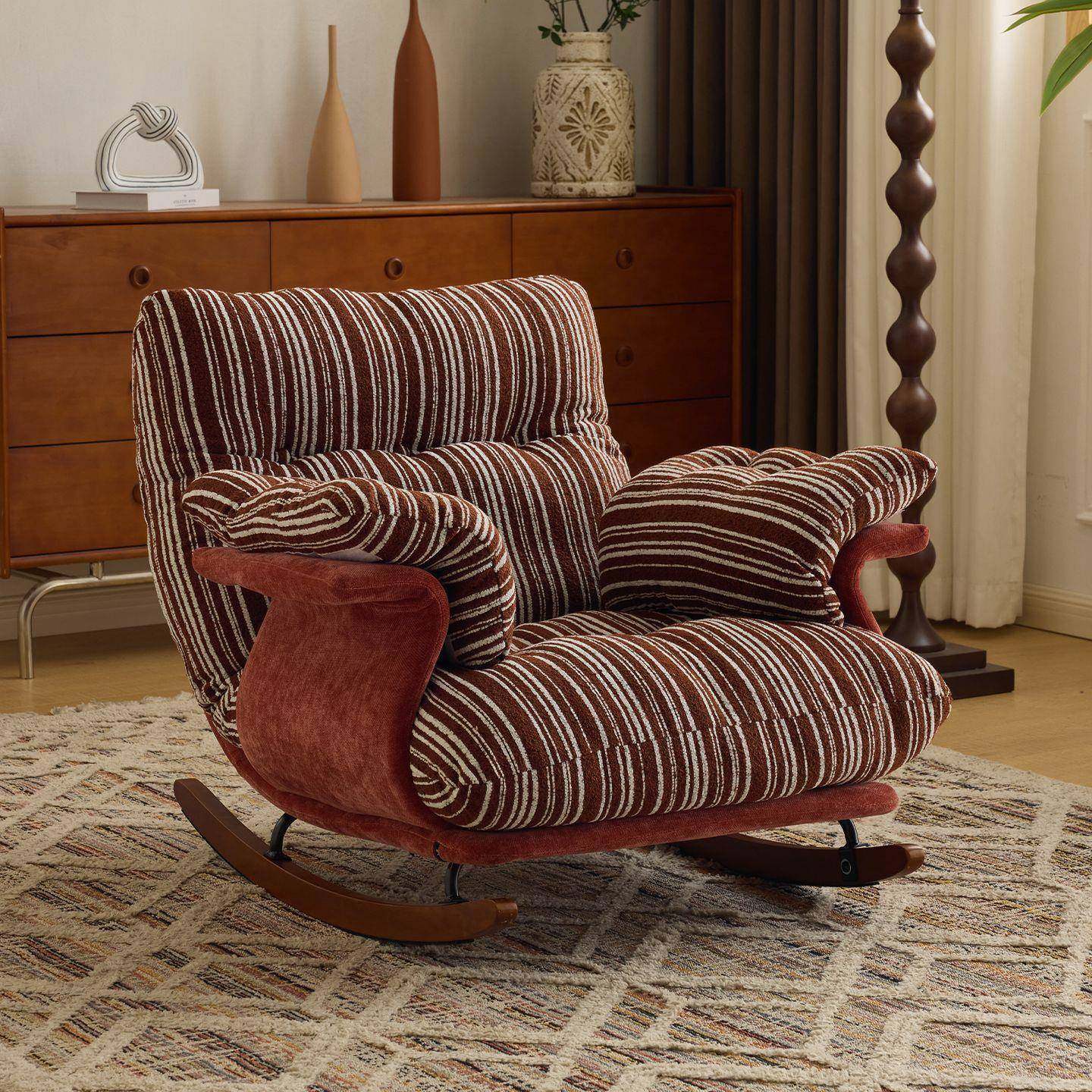 复古单人摇椅大人家用阳台客厅休闲沙发可躺可睡中古风懒人摇摇椅,淘宝优惠券,粉丝福利购,淘宝优惠卷