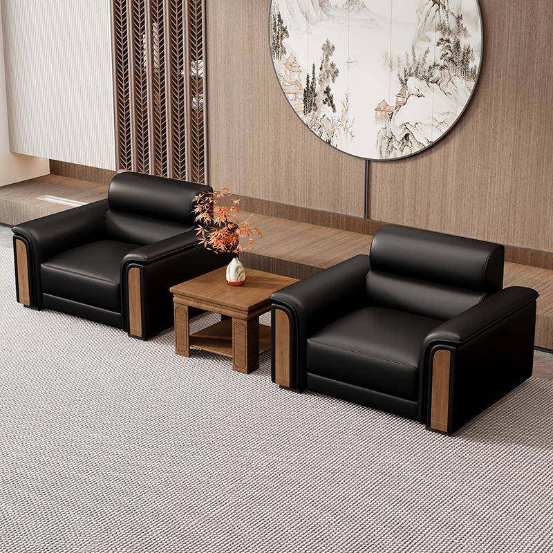 新款办公室沙发茶几组合现代商务会客接待区茶台一体式三人位皮艺,淘宝优惠券,粉丝福利购,淘宝优惠卷