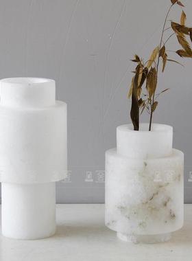 简约轻奢高端花天然云石大YOJ理石器瓶样板客间酒店花厅餐厅装饰